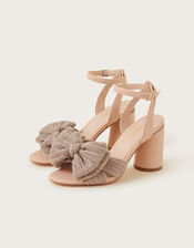 Bow Heel Sandals, Nude (NUDE), large