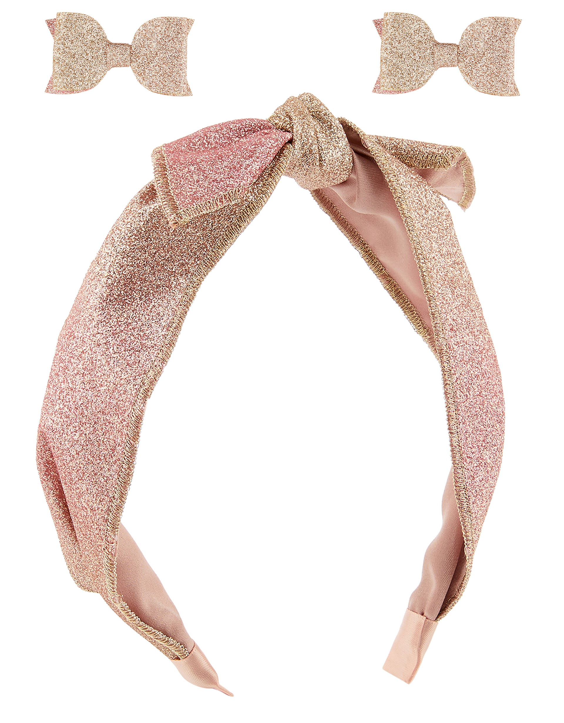 Ombre Glitter Headband and Bow Clip Set, , large