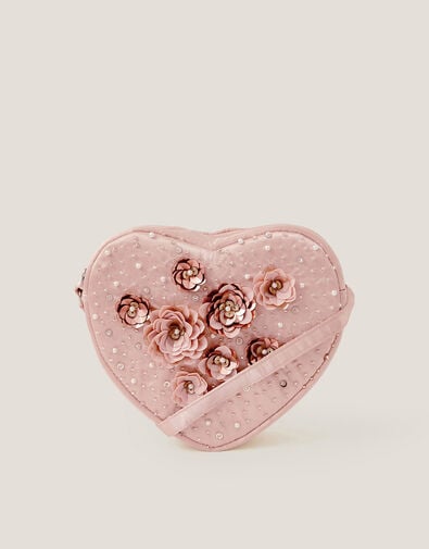 Sequin Flower Heart Bag, , large