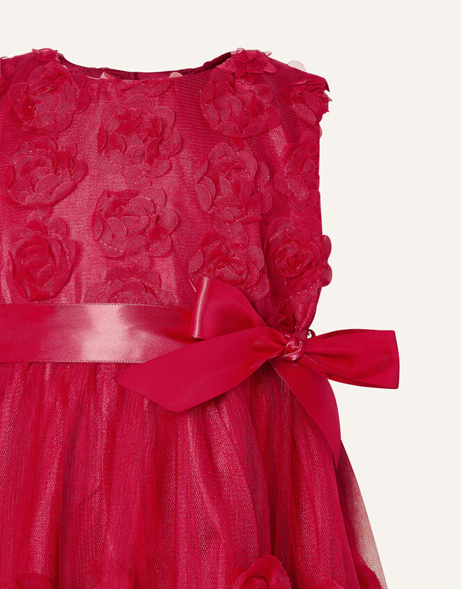 Baby 3D Rose Dress, Red (RED), large