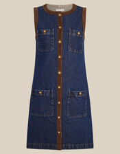 Hanna Denim Mini Shift Dress, Blue (INDIGO), large