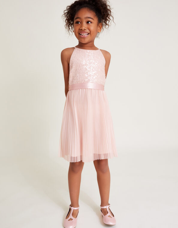 Keita Embellished Plisse Dress, Pink (PINK), large