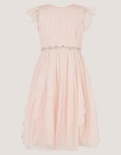 Pennie Embellished Ruffle Party Dress, Pink (PALE PINK), large