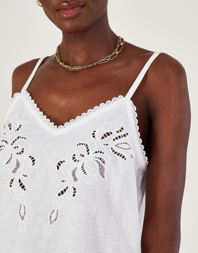 Cutwork Embroidery Cami Top, Ivory (IVORY), large