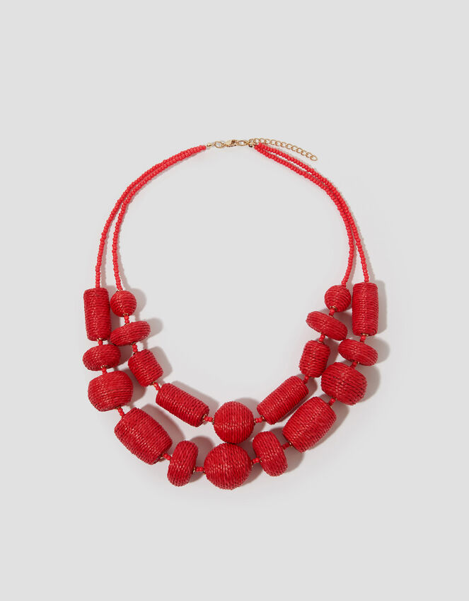 Chunky Woven Beaded Necklace, , large