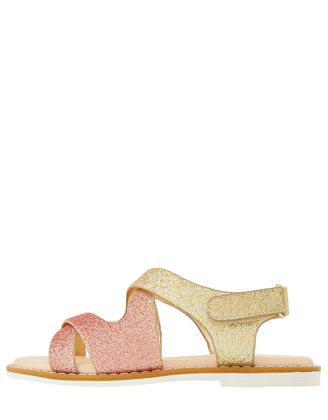 Mariah Ombre Glitter Comfort Sandals, Gold (GOLD), large