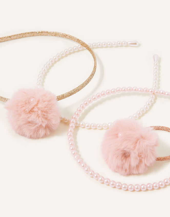 Pearly Pom-Pom Hair Accessory Set, , large