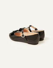 Patent T-Bar Bow Ballerina Flats , Black (BLACK), large