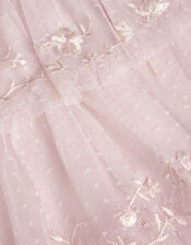 Baby Sophie Embroidered Polka Dot Tulle Dress, Pink (PINK), large