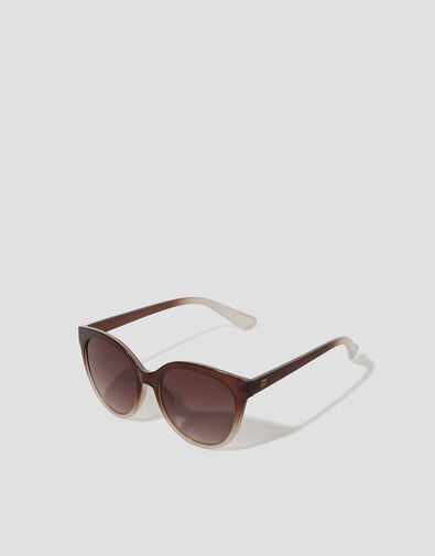 Ombr&eacute; Round Cat Eye Sunglasses, , large