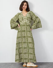 East Ashley Batik Maxi Dress, Green (GREEN), large