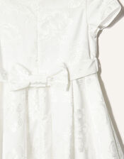 Henrietta Jacquard Dress, Ivory (IVORY), large