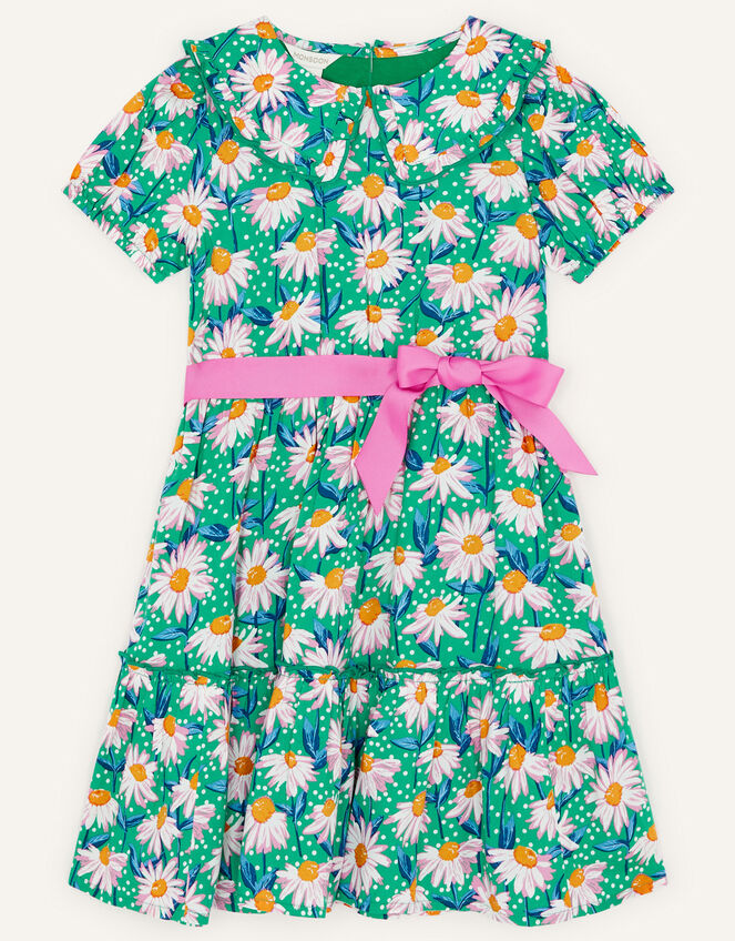 Daisy Woven Tiered Dress, Green (GREEN), large