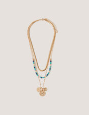 Filigree Pendant Layered Necklace, , large