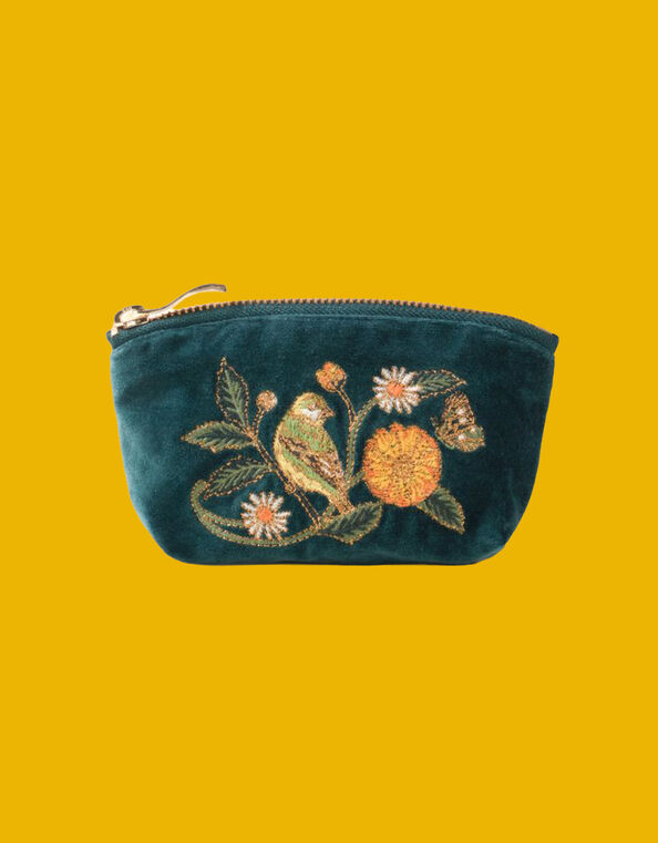 Elizabeth Scarlett Wild Garden Velvet Coin Purse, , large