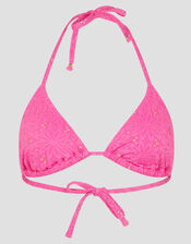 Kora Floral Triangle Bikini Top, Pink (PINK), large