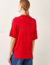 Cara Collar Jersey T-Shirt, Red (RED), large