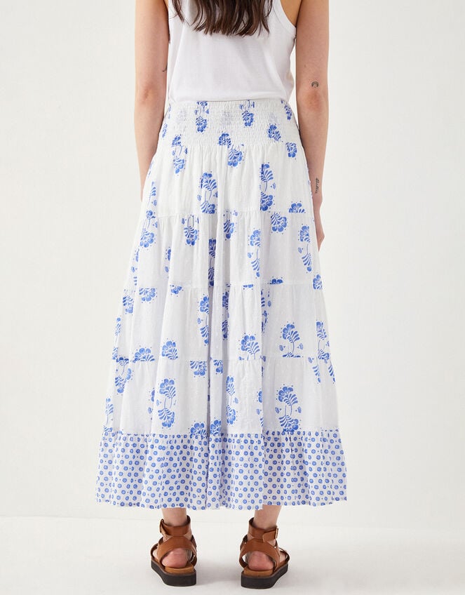 East Amber Floral Tiered Maxi Skirt, Ivory (IVORY), large