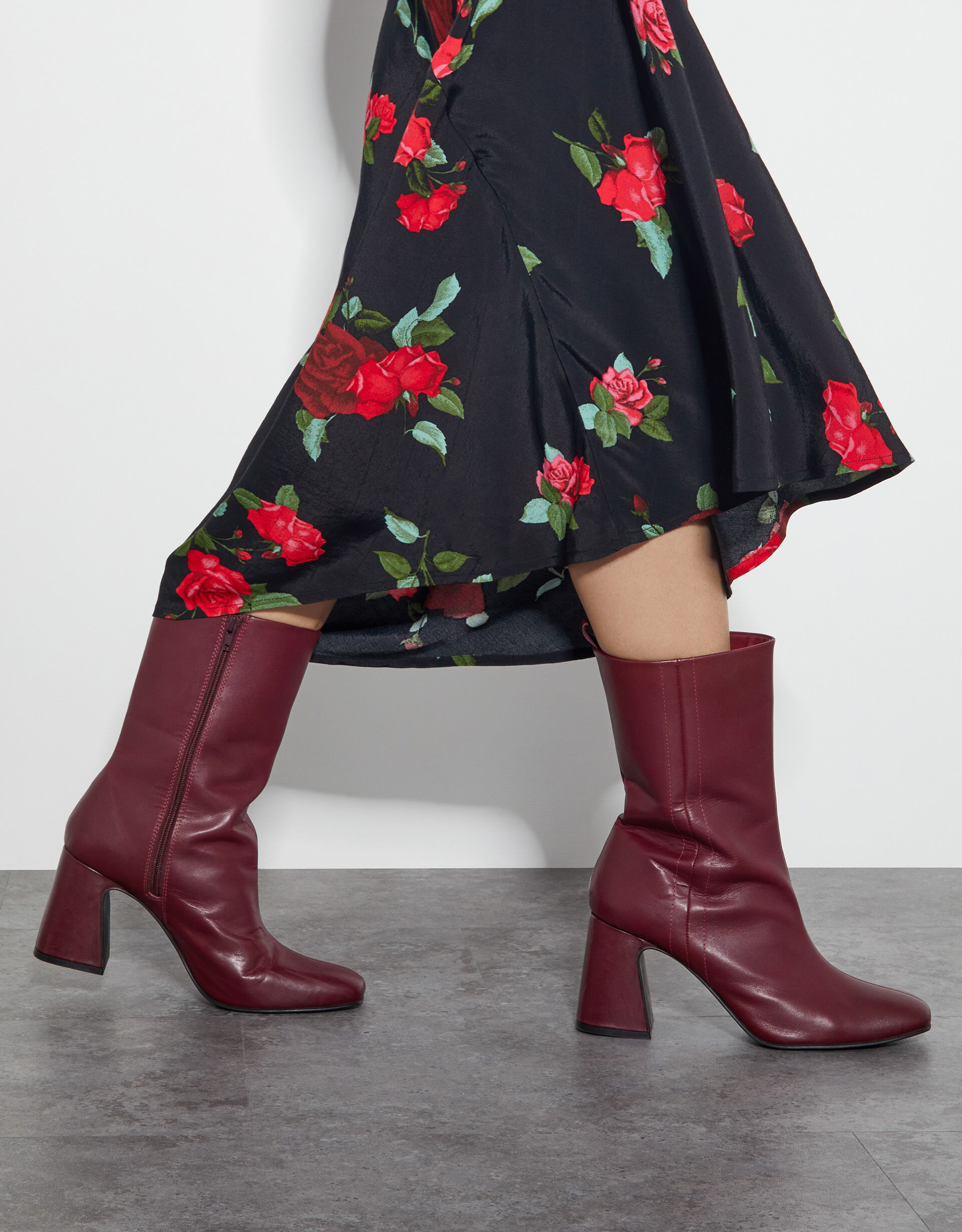 Long red boots uk cheap