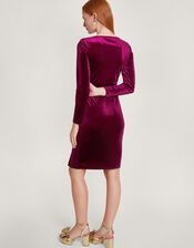 Cece Velvet Shift Dress, Red (RED), large