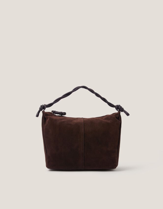 Beth Twist Handle Suede Bag, , large