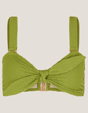 Alina Rib Bandeau Bikini Top, Green (GREEN), large