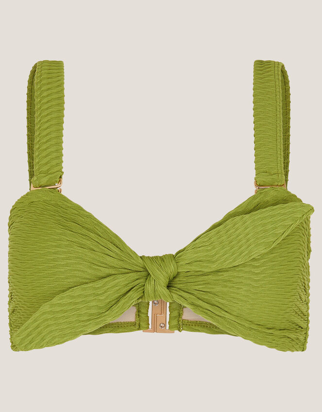 Alina Rib Bandeau Bikini Top, Green (GREEN), large
