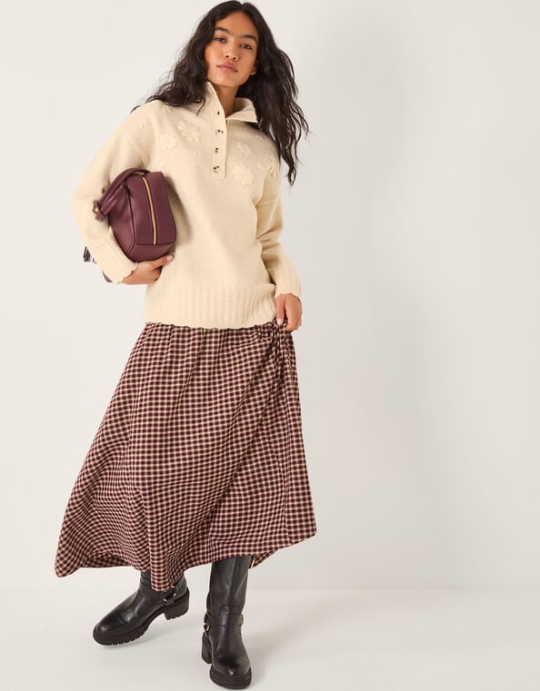 Em Floral Embroidered Knit Jumper, Ivory (IVORY), large