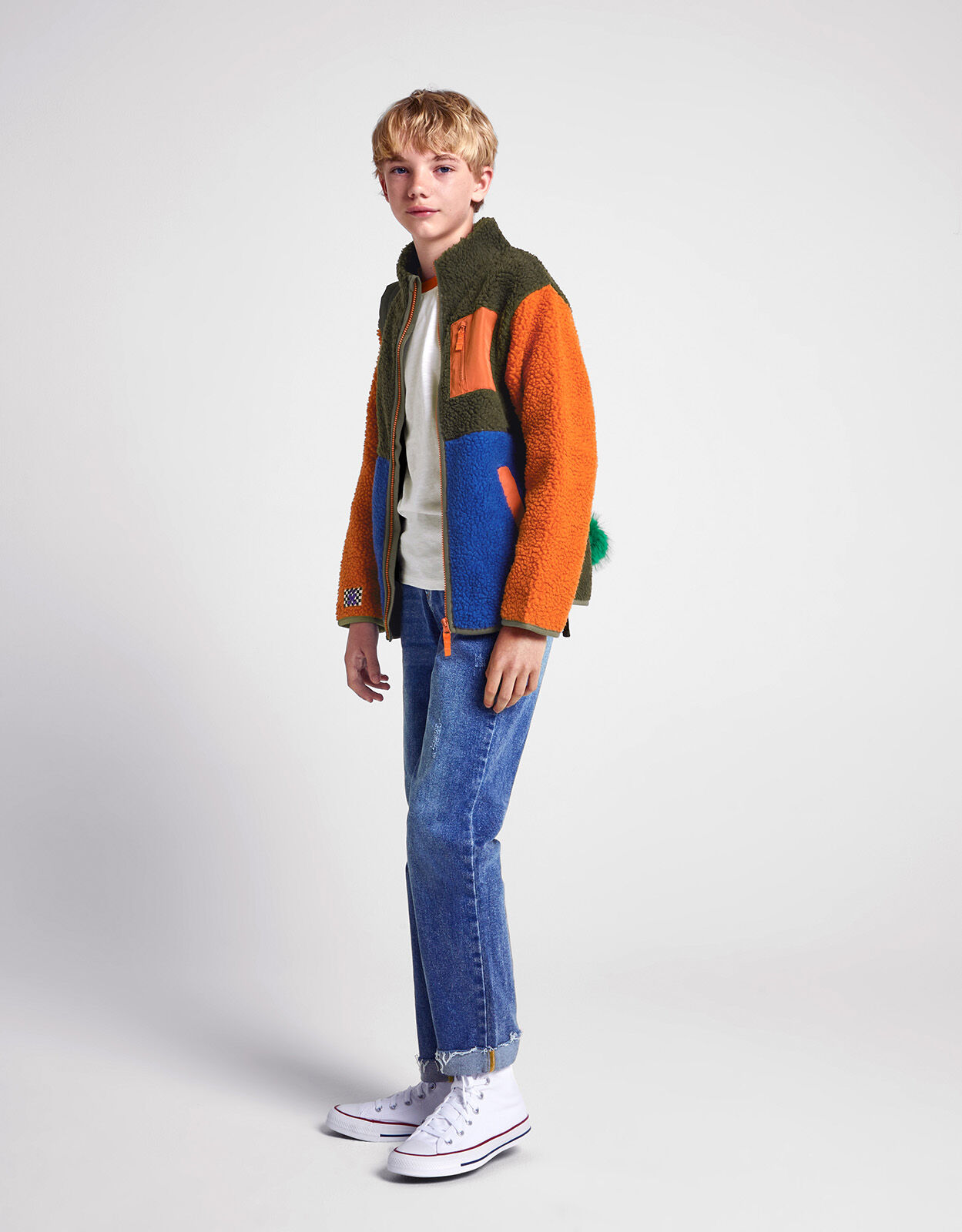 Colourblock Borg Fleece Multi
