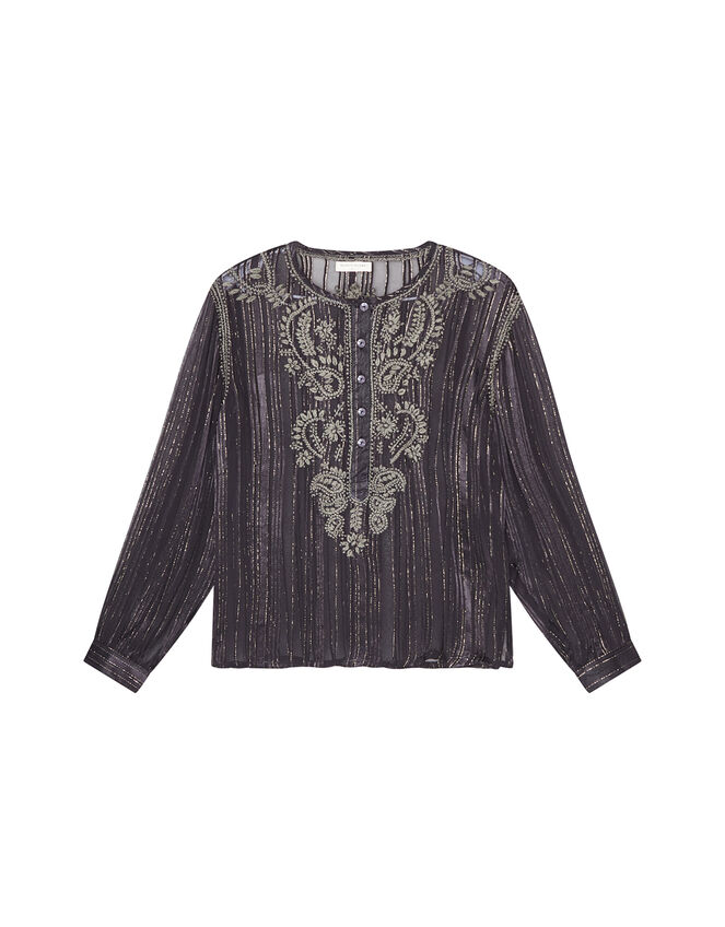 Black Metallic Blouse