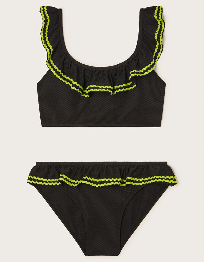 Ricrac Textured Bikini Set, Black (BLACK), large