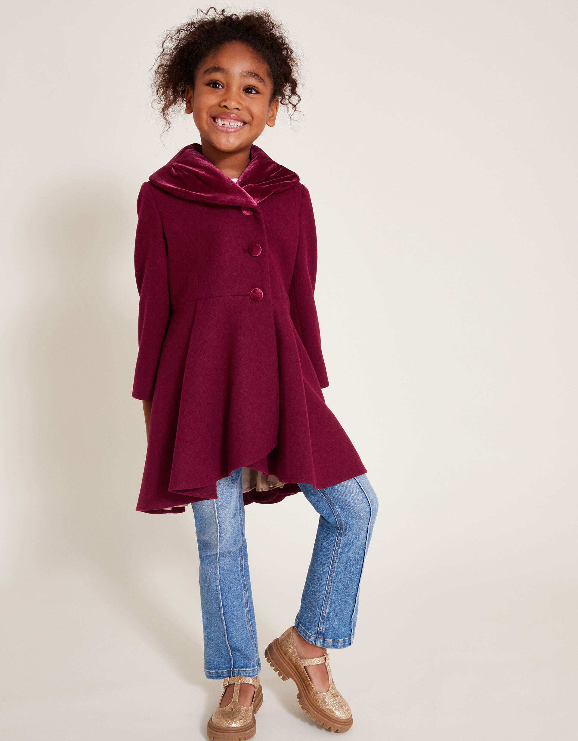 Velvet Shawl Collar Coat Red