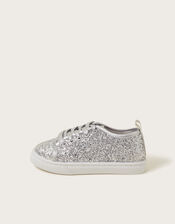 All-Over Glitter Trainers, Silver (SILVER), large