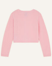 Butterfly Applique Cardigan, Pink (PINK), large