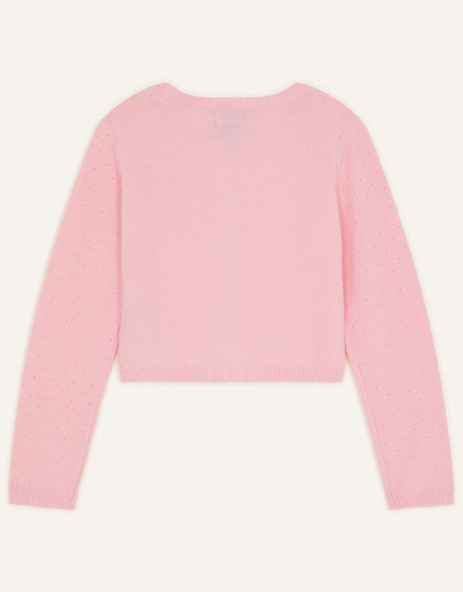 Butterfly Applique Cardigan, Pink (PINK), large