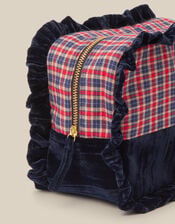 Tartan Velvet Make Up Bag, , large