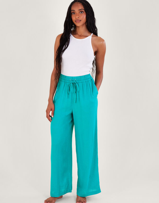 Vicki Plain Trousers Blue | Beachwear & Swimwear | Monsoon UK.