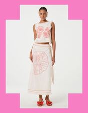 Fabienne Chapot Sine Shell Embroidered Wrap Skirt, Ivory (IVORY), large