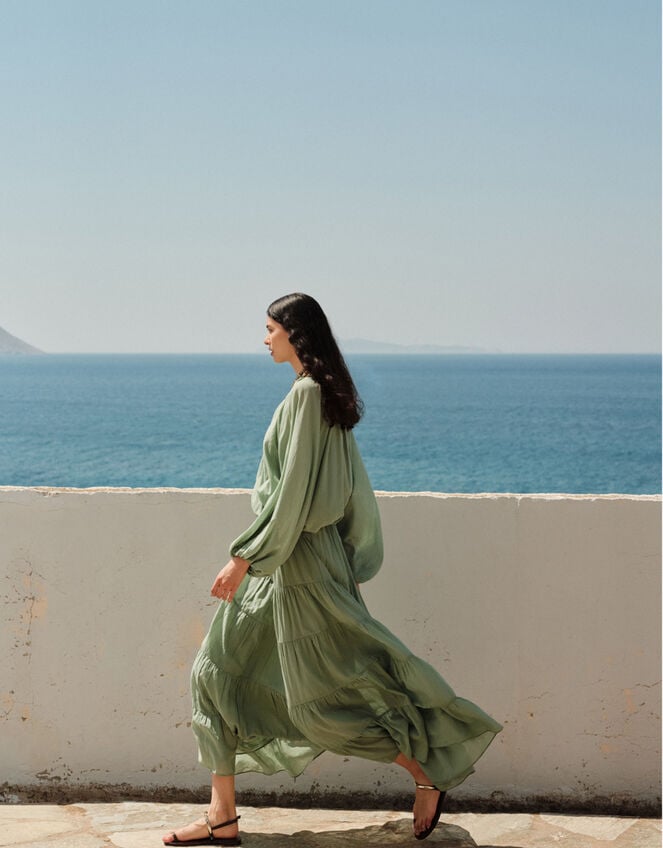 Devotion Twins Willow Balloon Blouse, Green (GREEN), large