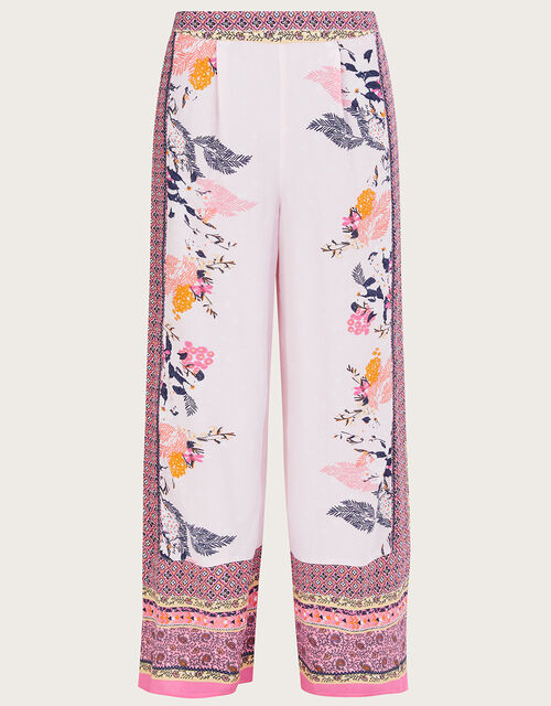 Phedra Print Trousers in Sustainable Viscose, Pink (BLUSH), large