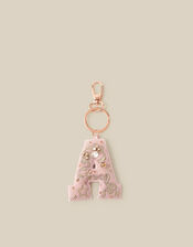 Embellished Velvet Initial Bag Charm, Pink (PINK), large