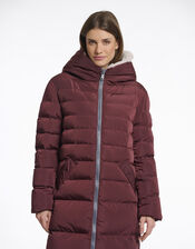 Rino & Pelle Keila Faux Fur Lined Long Puffer Coat, Brown (CHOCOLATE), large