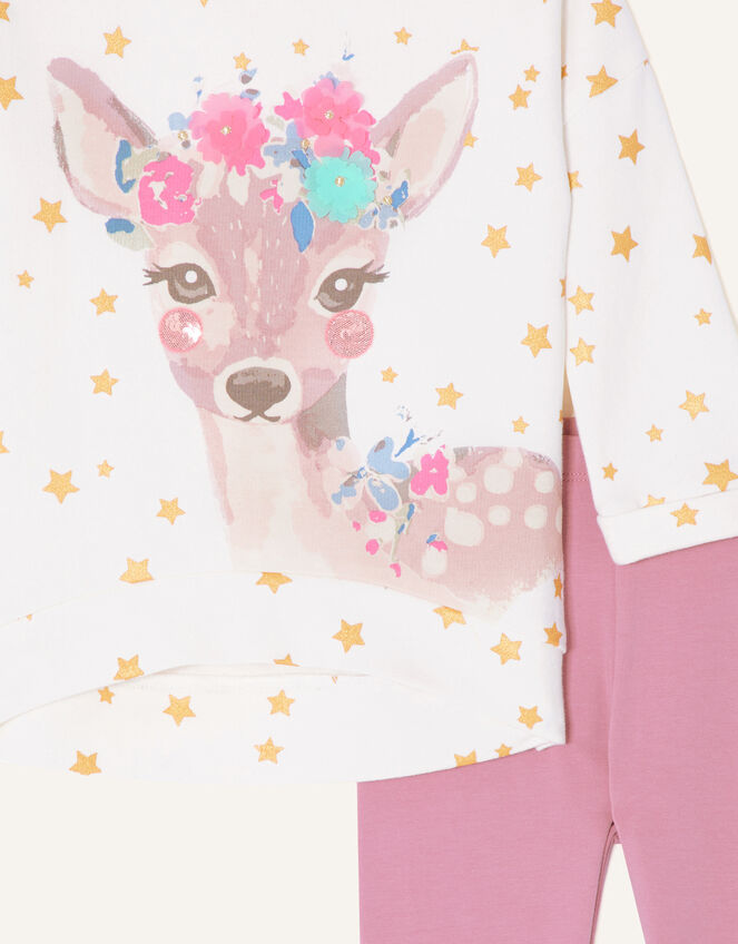 Baby Deer Sweat Set, Ivory (IVORY), large