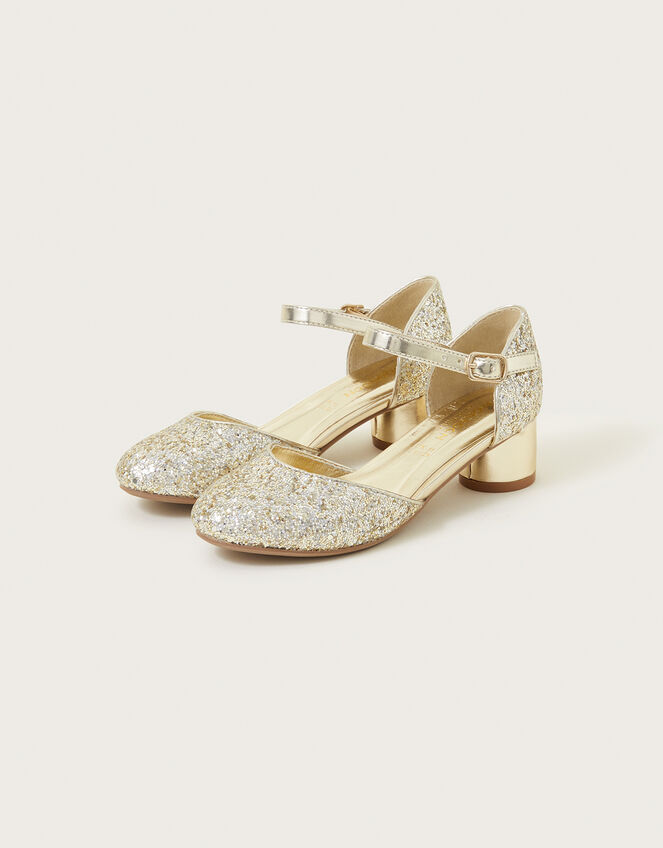 Glitter Two-Part Heels Gold | Girls' Shoes & Boots | Monsoon UK.