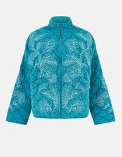 East Tate Embroidered Quilted Jacket, Teal (TEAL), large