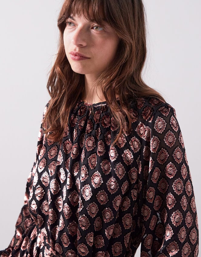 East Pheba Print Maxi Dress, Black (BLACK), large