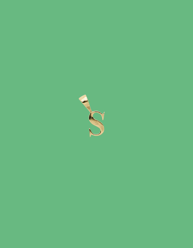 Anna and Nina Gold-Plated S Initial Necklace Charm, , large