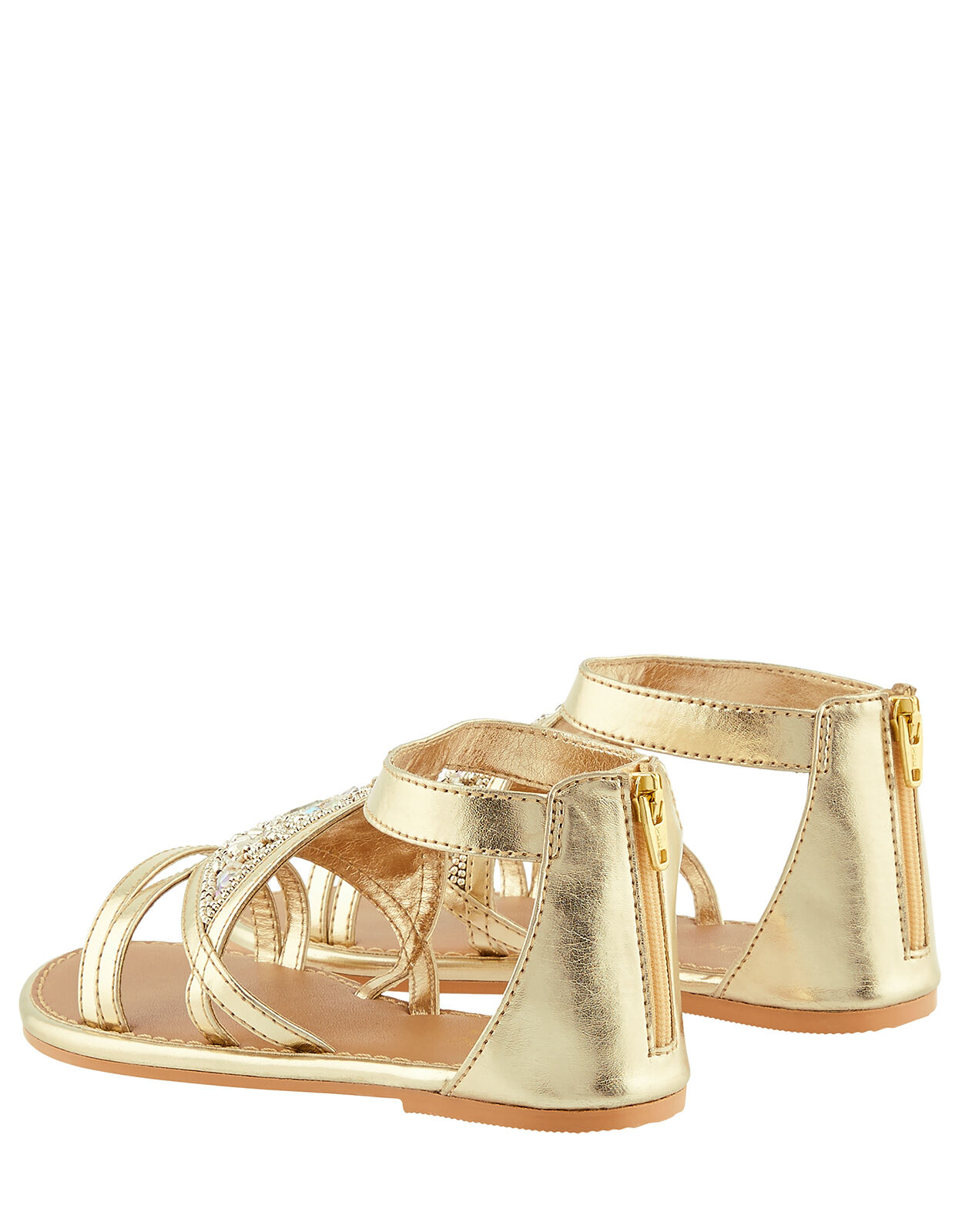 Embellished Diamond Sandals Gold