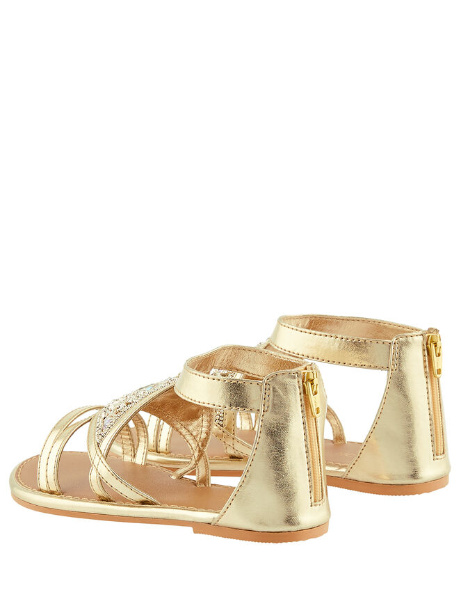 Embellished Diamond Sandals Gold | Girls' Sandals | Monsoon UK.