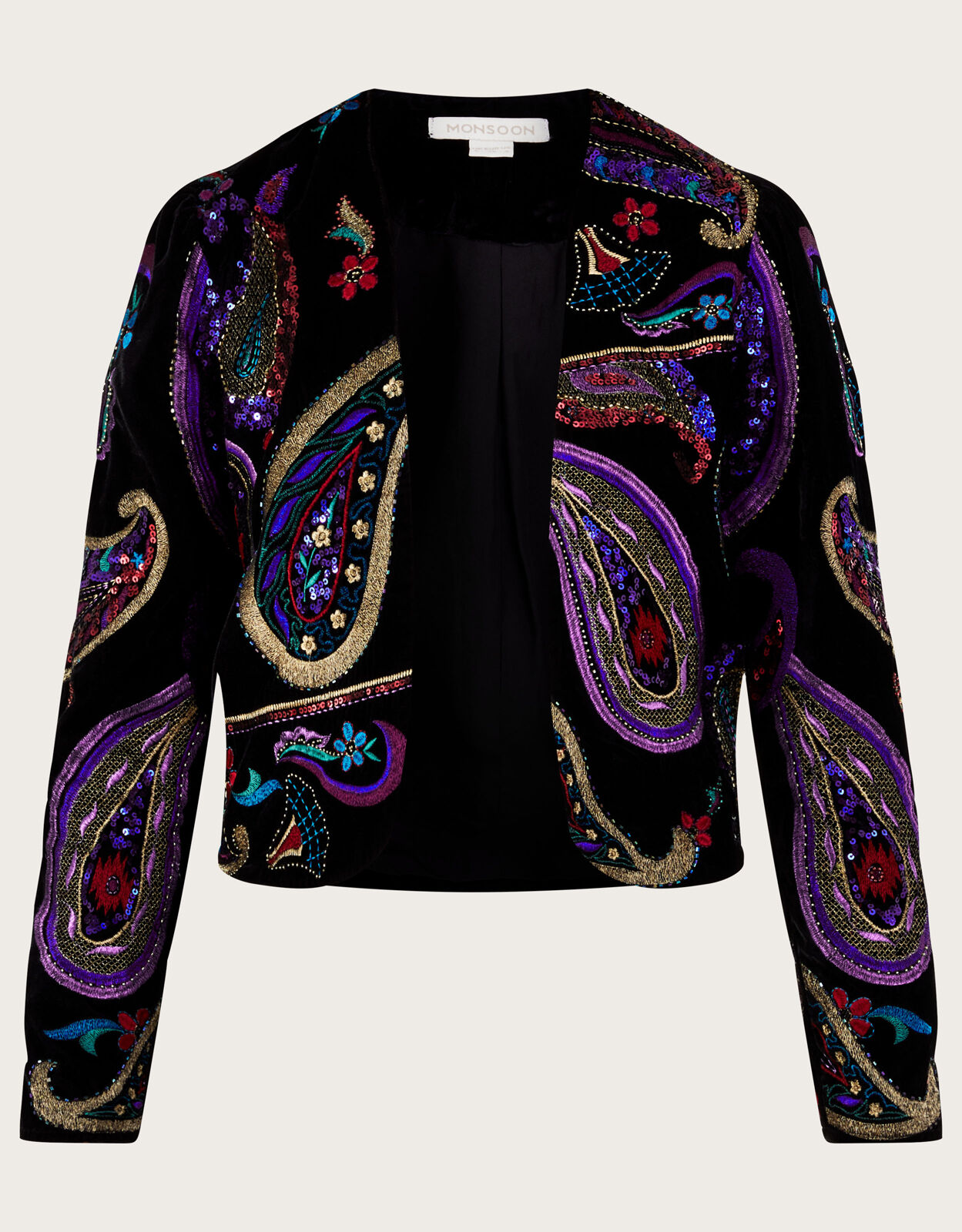 Philipne Velvet Embroidered Jacket Black